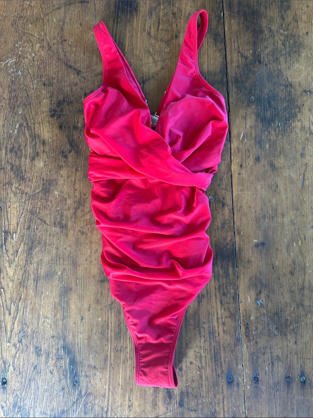 Ruched Crossover One-Piece Swimsuit